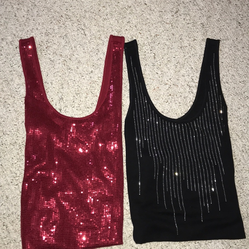 2 Express sparkly tank tops